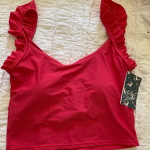 Kortni Jeane hibiscus large flutter top